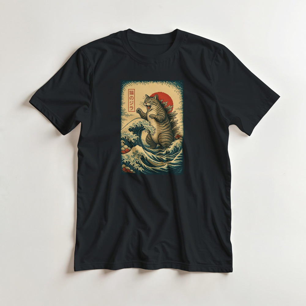 Catzilla Black Unisex Crewneck T Shirt